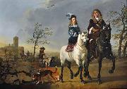 Aelbert Cuyp Lady and Gentleman on Horseback painting
